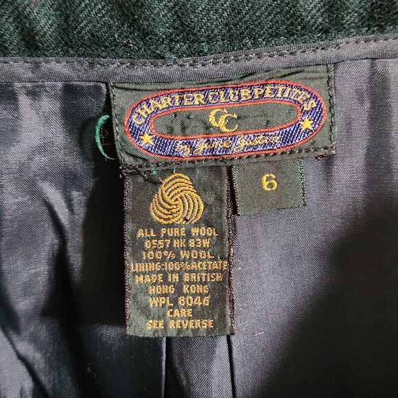 Vintage Charter Club Petites by Jane Justin Womens Wool Skirt Suit Green Size 4P - Picture 13 of 13